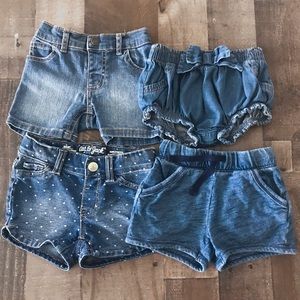 Denim Jean Shorts Lot 12 mo